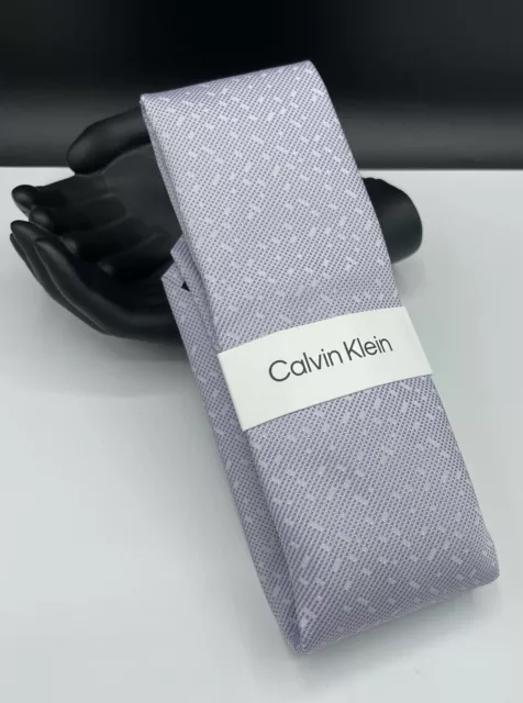 Calvin Klein Men's Silk Blend Tie ~ Lavender ~ Geometric ~ Slim ~ MSRP $69.50