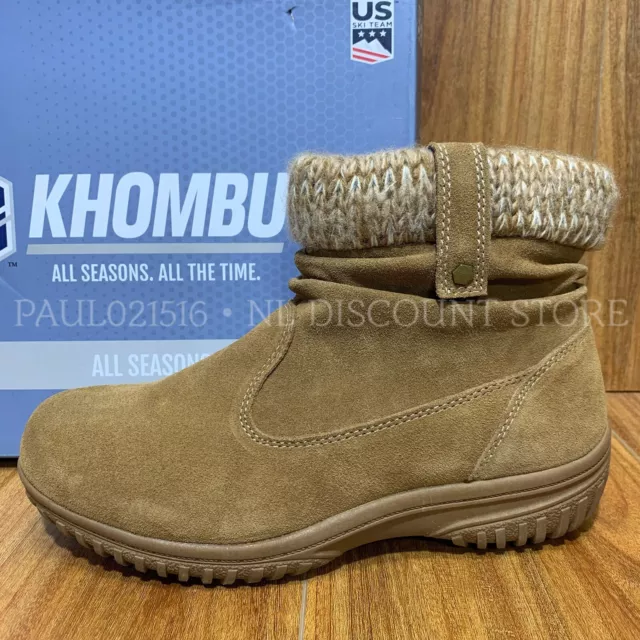 KHOMBU Women's Laura All Weather Ankle Suede Snow Boots ~ Chesnut~ Various Sizes