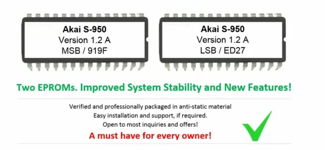 Akai S950 Version 1.2A OS Update Upgrade Eprom Firmware pour S-950 Midi Sampler