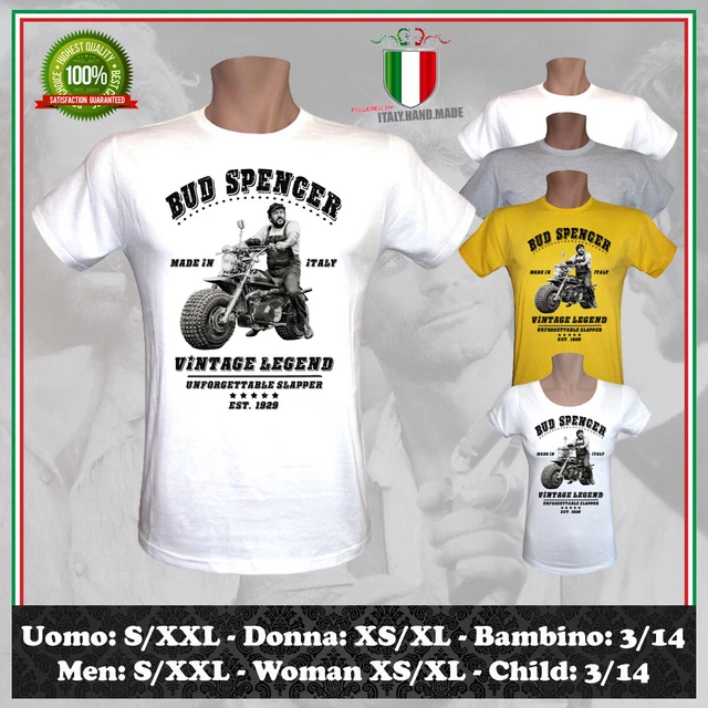 T-Shirt Bud Spencer Vintage Legend Terence Hill Film Tribute Uomo Donna Bambino