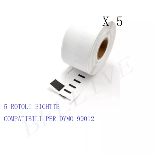 5 ROTOLI Etichette Compatibili per DYMO 99012 89mmX36mm LABELWRITER 400 450