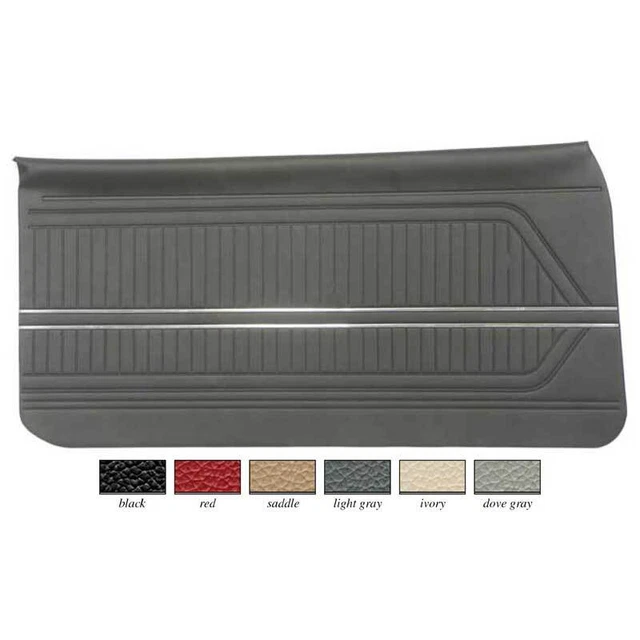 1969 Firebird; Vinyl Door Panels for Leather Interior; Color Matched; Black