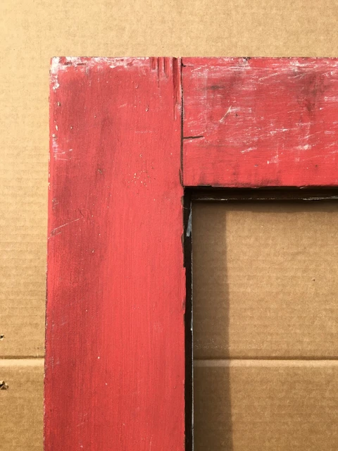 1 Antique Single Exterior 32x79 Entryway Door Vintage Old Barn Red 1697-21B 6