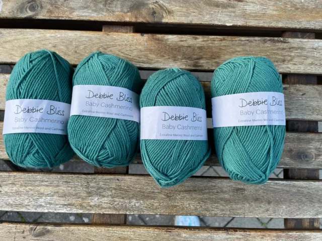 200 Gramm, 4 Mal 50g Debbie Bliss baby cashmerino Merino Kaschmir Wolle Grün