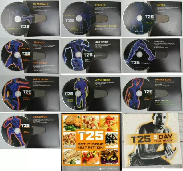 Replacement DVD Discs Shaun T Beachbody Focus T25 Workout Alpha Beta Core Cardio