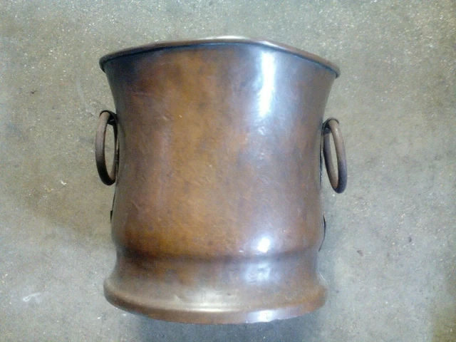 Ancienne Vintage Seau À Champagne Jardiniere Cache Pot En Cuivre 