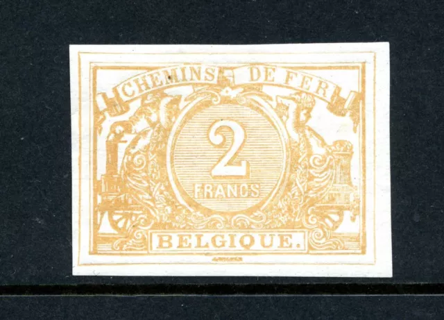 Belgium 1894 Railways Parcels 2f buff imperf MH SG P88 (reprint)