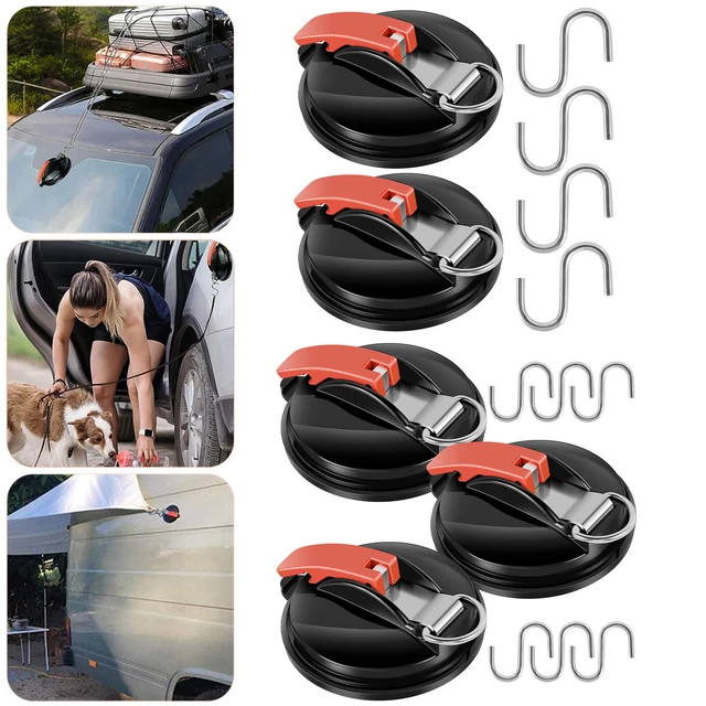 2/3Pcs Suction Cup Hooks Strong Vacuum Car Side Tarp Suction Cup Camping tyHrW