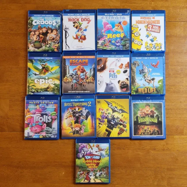 Lot of 13 Blu-Ray Animated Movies Used