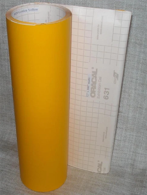 Oracal 631 Matte Golden Yellow Removable Vinyl 12" x 300" Roll #020 EZ REMOVE