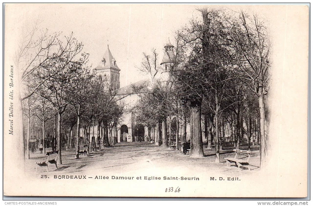 33 BORDEAUX - Allee Damour et eglise saint seurin
