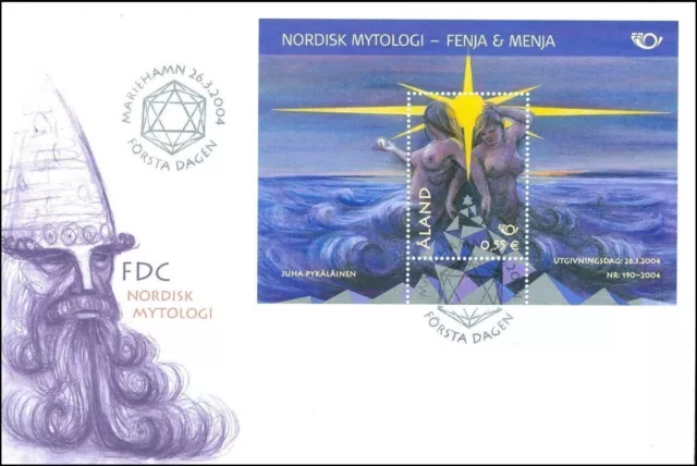 Erotic North Mythology Mermaids Sheet Aland Island Finland Mint FDC 2004