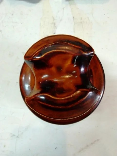 Ceramic Insulator Locke Hi-Top 77 Vintage Electrical Reddish Brown porcelain