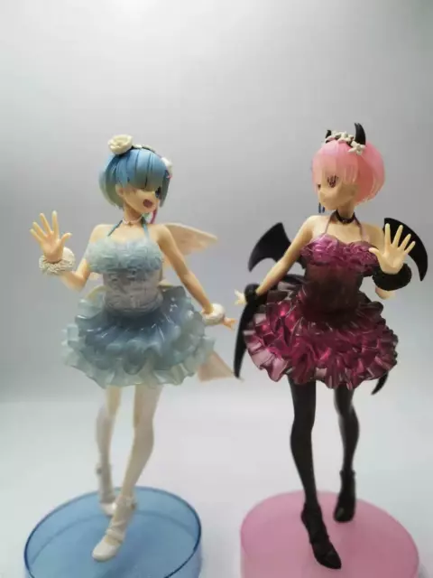 25CM PVC No Box Anime Girl devil Angel Rem & Ram Figures Collect toy
