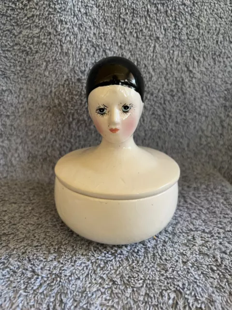 Vintage Woman Bust Trinket Box