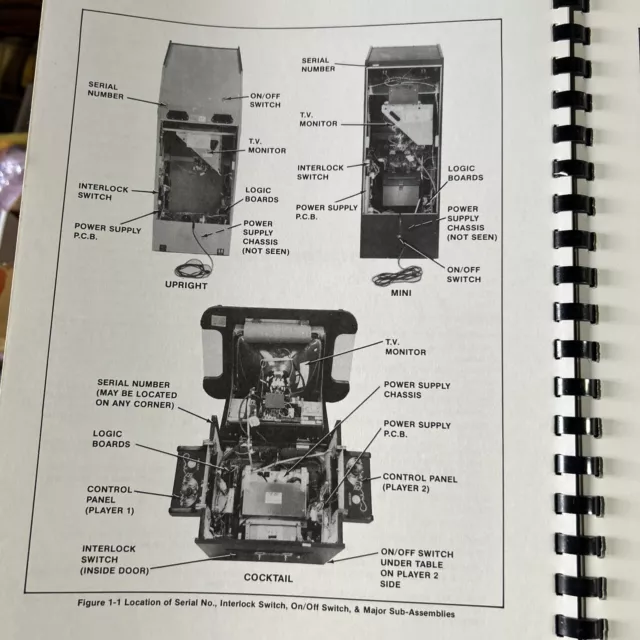 Original vintage Mcr Bally Midway  Arcade Video game manual