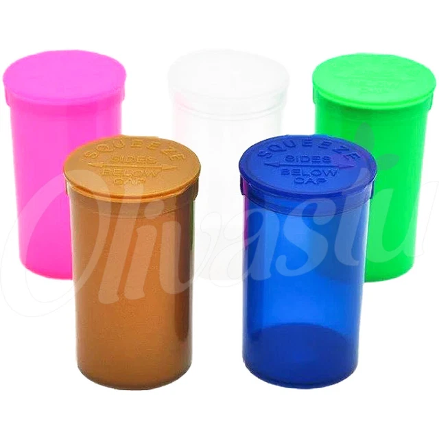 13 Dram Pop Top Squeeze Pot Container Smell Proof Child Proof Pill GRAPE - Foto 14