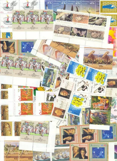 Postage stamps Australia 45c x 500 full gum free registered post, SAVE costs