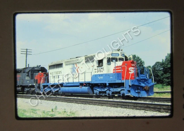 Original '84 Kodachrome Slide SP Southern Pacific 7347 SD40 Olympic Colors 38V42