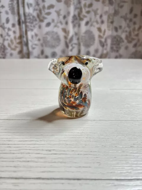 Vintage Art Glass Hand Blown Koala Bear Figurine by Eamonn Vereker AU 3.5” Tall