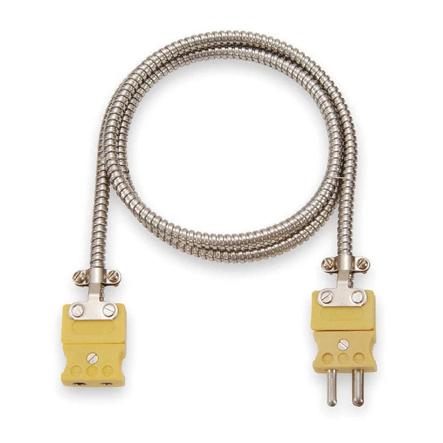 TEMPCO ECA00078 Ext Lead,K,Steel,25Ft,Standard,Silver