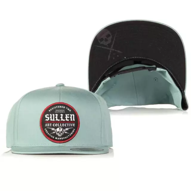 Sullen Homme Zapper Fumée Bleu Casquette Snapback Vêtements Tatouage Crâne Tru