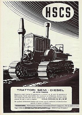PUBBLICITA' 1951 TRATTORE HSCS HOFHERR CLAYTON DIESEL 55 HP HUNGARIAN MACHINE 
