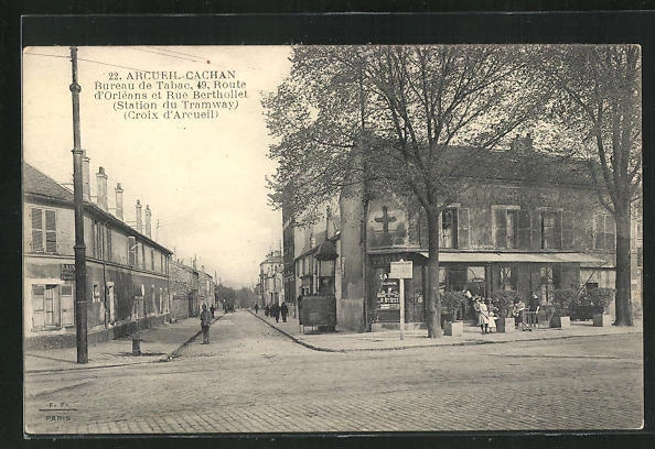 CPA Arcueil-Cachan, Bureau de Tabac, 49, Route d´Orleans et Rue Berthollet