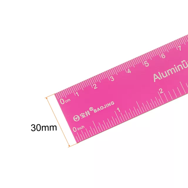 Straight Ruler 6 Inch Metric English Magnifier Measuring Tool, Hot Pink 2