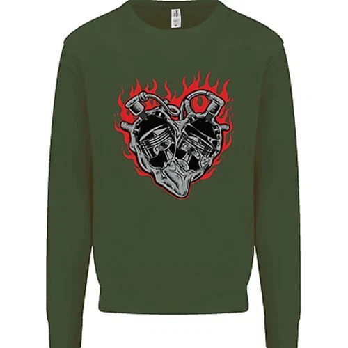 Felpa Maglione Moto Biker Heart Moto Moto da Uomo 12