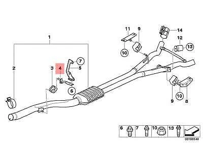Staffa di scarico tubo anteriore originale BMW E60 E61 E63N E64N OEM 18307793794