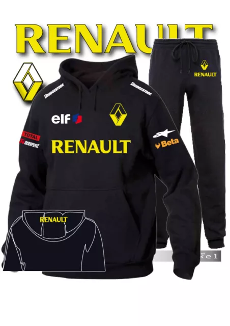 Tuta Felpa Hoodie Printed Renault Racing ELF Auto Moto Team Italia pantaloni NN