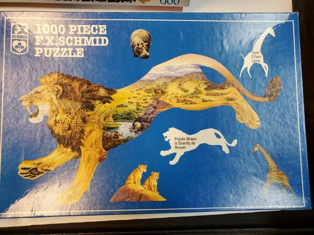 1000 Piece Jigsaw puzzle, Pride of the planes. African Lion animal puzzles.