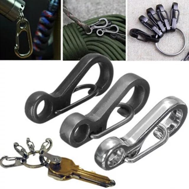10 Mini SF Alloy Carabiner Clips Tiny Snap Hooks Spring Clasp Keychain Paracord