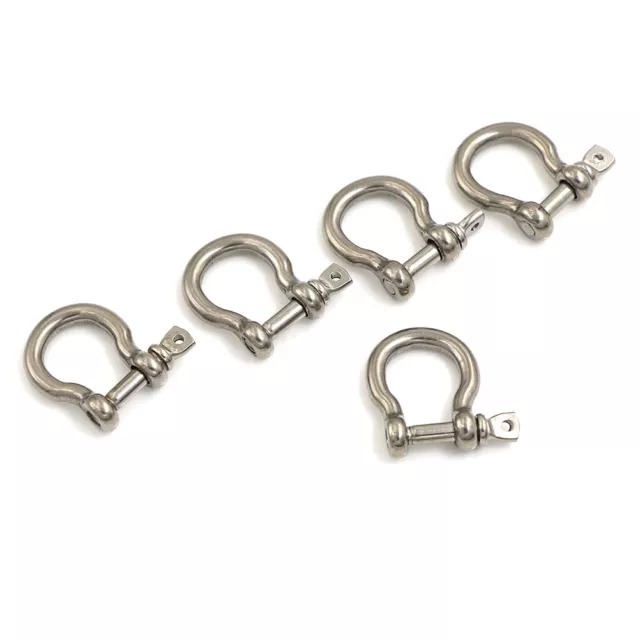 5pcs m4 304 stainless bow shackle steel screw pin anchor shackle bow Rigging #km 2