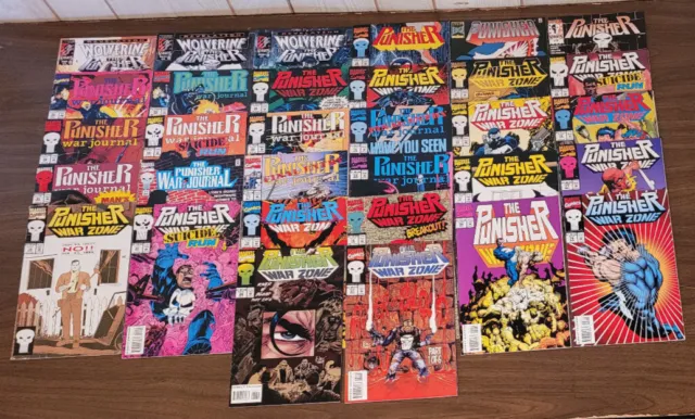 Punisher War Zone, War Journal, Related Comic Lot - 32 Books Marvel Comics