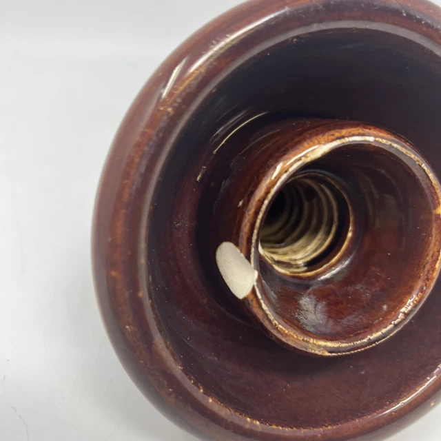 Vintage Rare Pinco 63 Tier Mushroom Porcelain Electrical Insulator Brown & Black 15