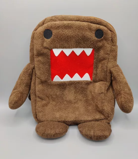 Official Vintage NHK-TYO Domo Kun Plush Backpack 16” Nice 1 Pocket Zip Brown.