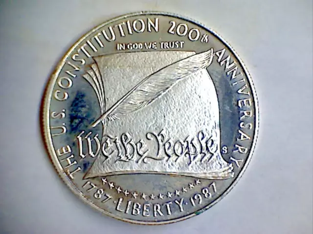 1987 S Proof U.S. Constitution Bicentennial Silver Dollar