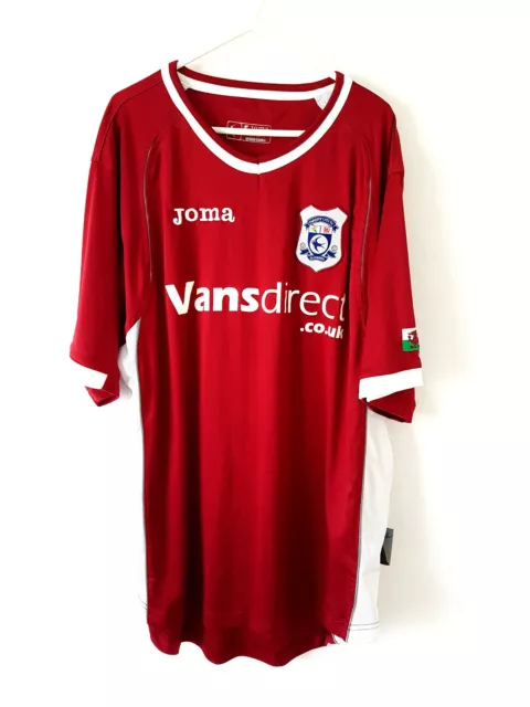 Cardiff City Away Shirt 2008. Large. Original Red Adults Football Top Only L.