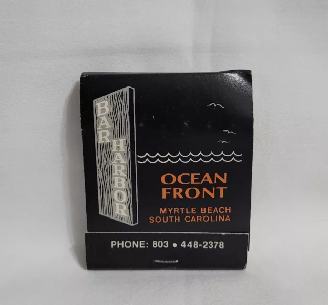 Vintage Bar Harbor Hotel Condos Apartments Matchbook Myrtle Beach SC Advertising