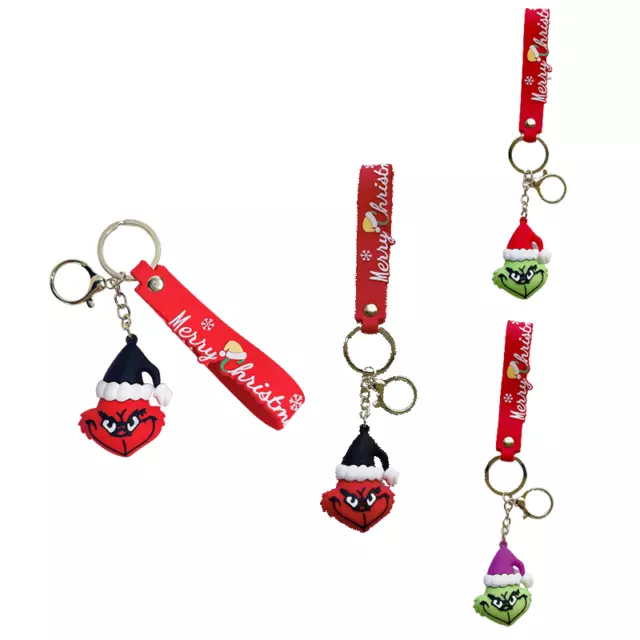 Ciondolo Borsa di Natale Grinch Portachiavi Pelle Verde Mostro Grinch Accessori Regalo di Natale