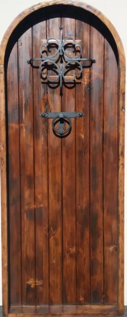 Rustic Spanish reclaimed lumber arched top door solid wood storybook castle