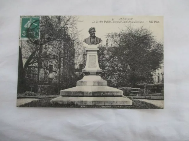 Cpa Orne 61 Alencon Le Jardin Public Bust De La Sicotiere