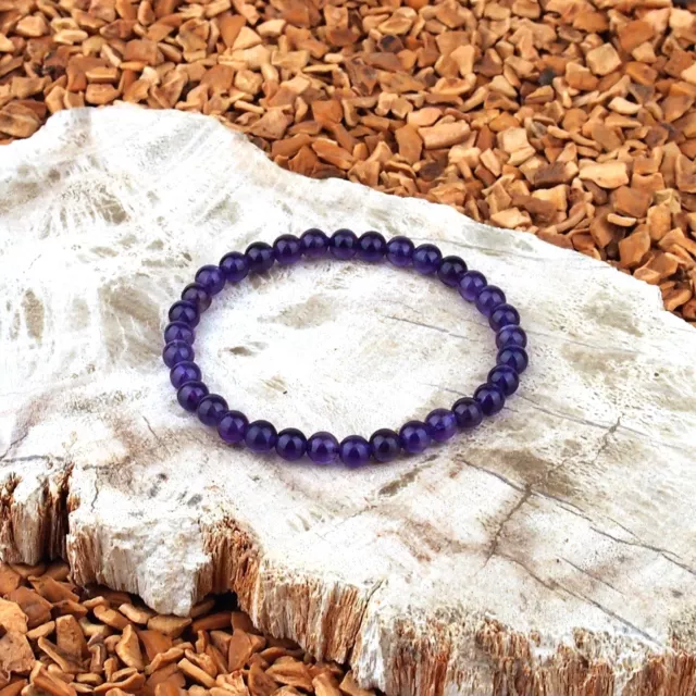 Amethyst Ø 5 mm Kugel Edelstein Armband flexibel und dehnbar AA - Qualität