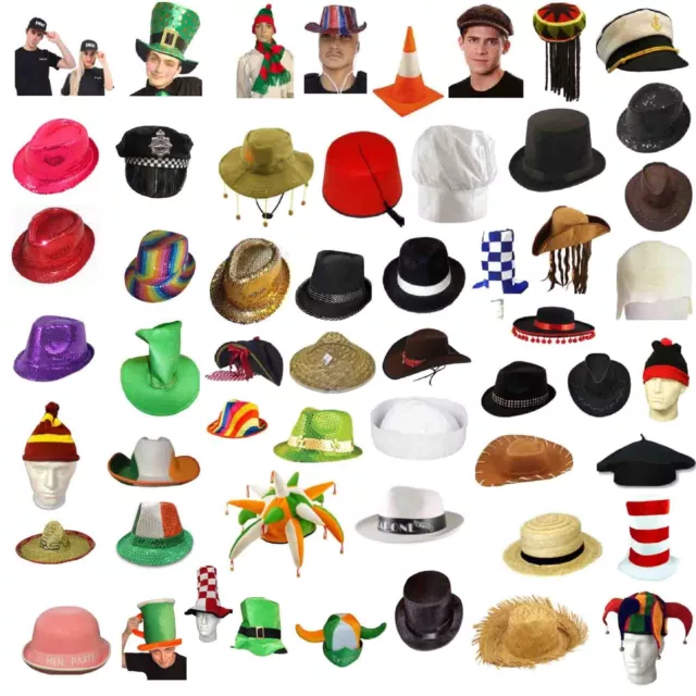 New Mens Boys Hat Christmas Halloween Easter New Year Party Hats Cap Fancy Dress