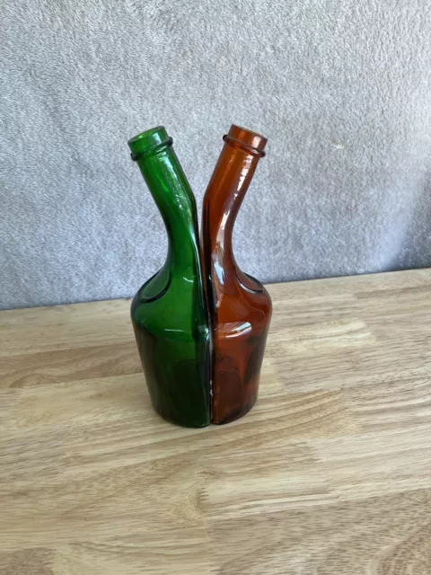 🧩Vintage  French BENEDICTINE Two Compartment B&B Liquor Bottles