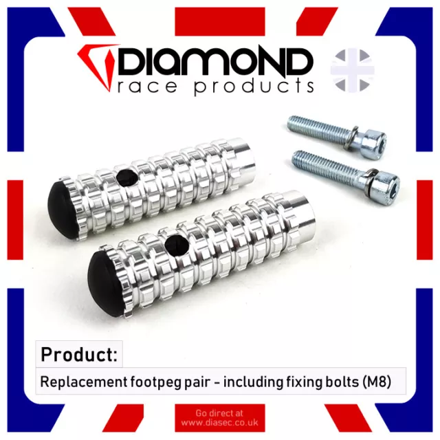 Diamant - Rechange De Repose-Pieds pour Honda Ensemble Arrière - M8 Boulon -