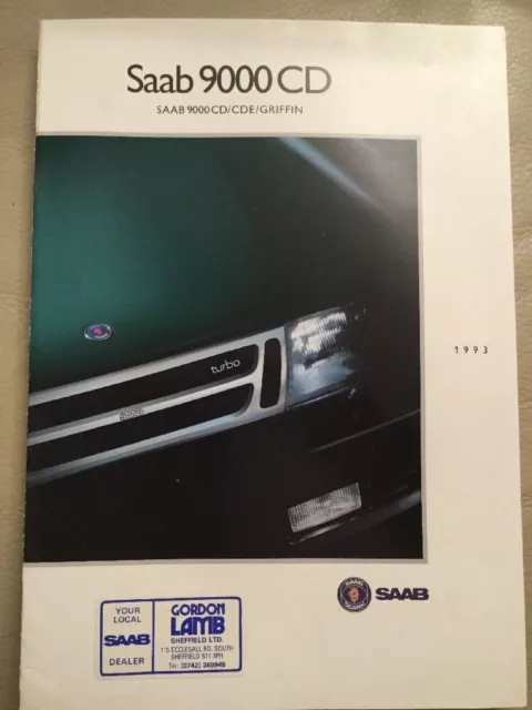 Saab 9000 CD Car Brochure - 1992