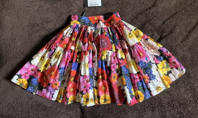 Dolce And Gabbana Pleated Floral Skirt Made In Italy Size IT36